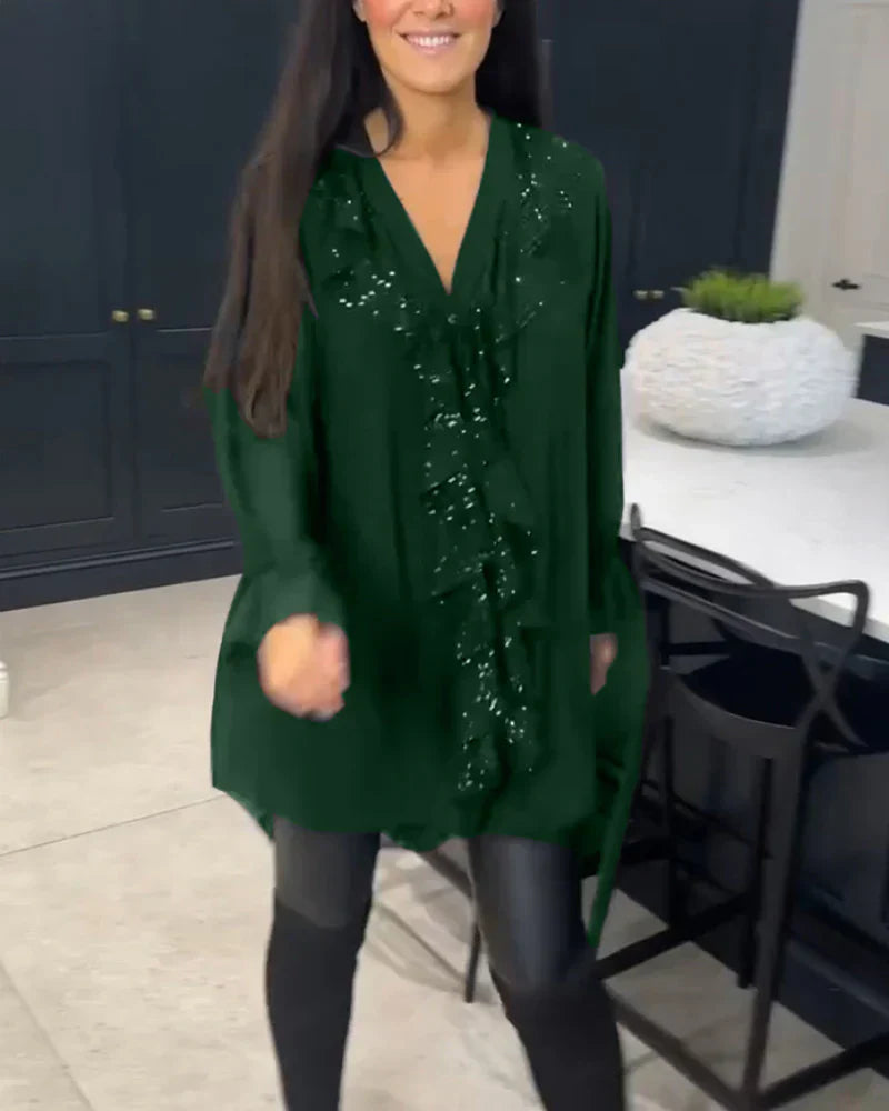 Tharalyn - Elegant Blouse with Flowing Ruffles