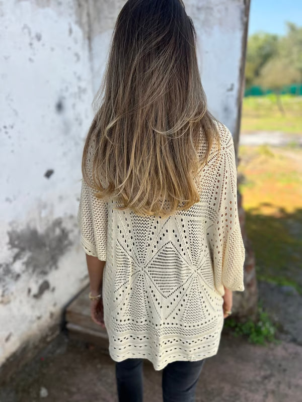 Alithia - Hollow out half-sleeve cardigan