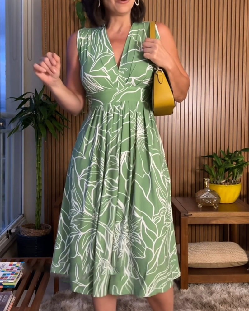 Cerina - Plus Size Sleeveless Dress with Waist