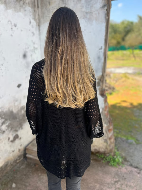 Alithia - Hollow out half-sleeve cardigan