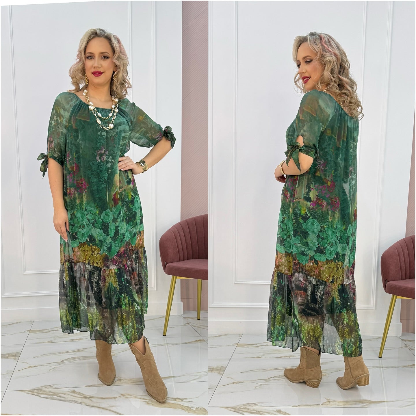 Kalirra - Long Dress with Gradient Floral Print