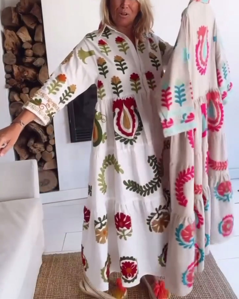 Gracina - Graphic Floral Print Dress