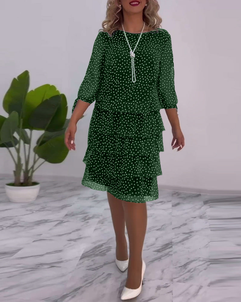 Camille - Festive Layered Polka Dot Dress