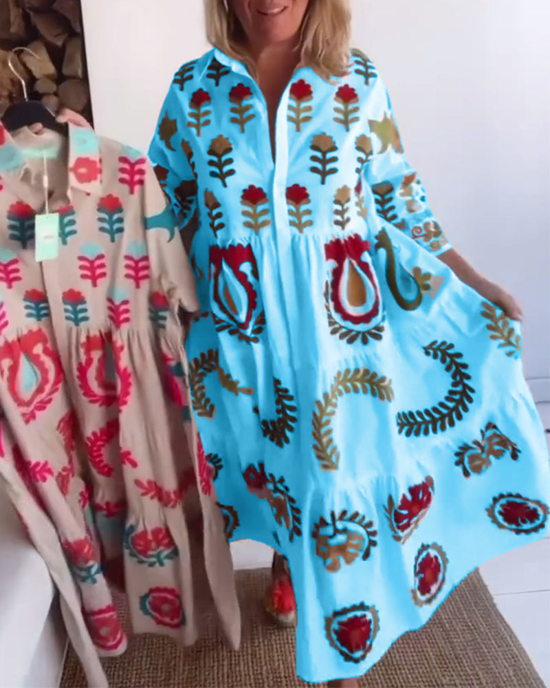 Gracina - Graphic Floral Print Dress