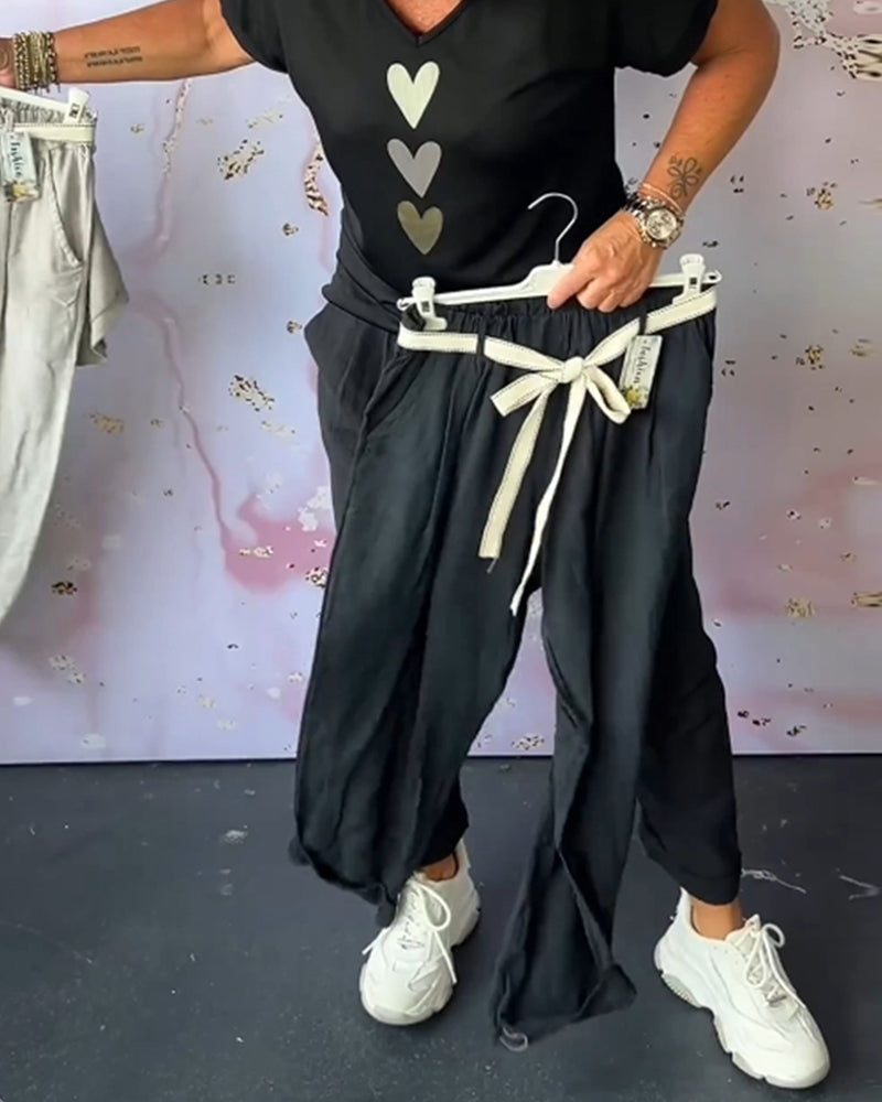 Tavira - Comfortable Casual Pants with Pocket and Solid Colour