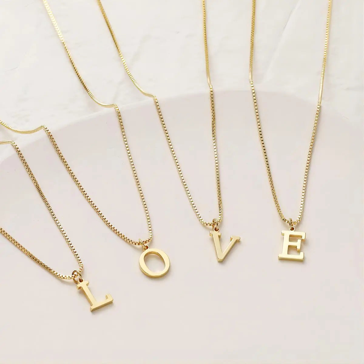 Necklace with initials of love letters