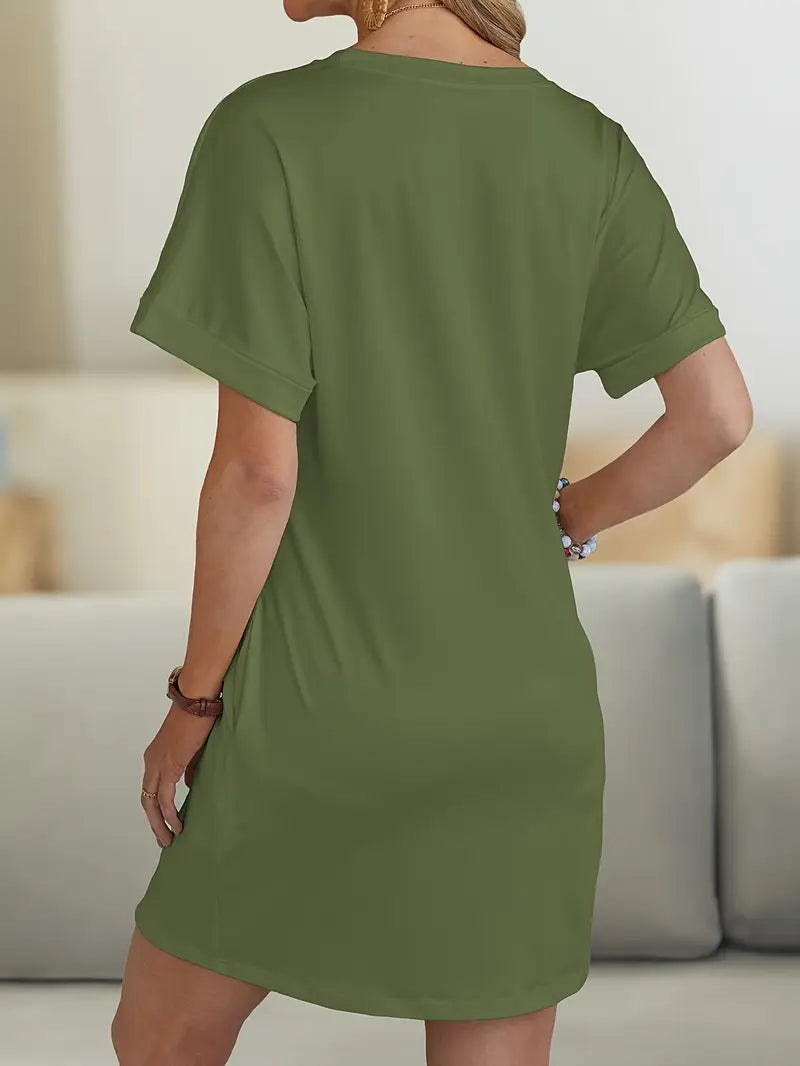 Milia - Graphic Hearts Casual Dress - Cool Elegance &amp; Absolute Comfort