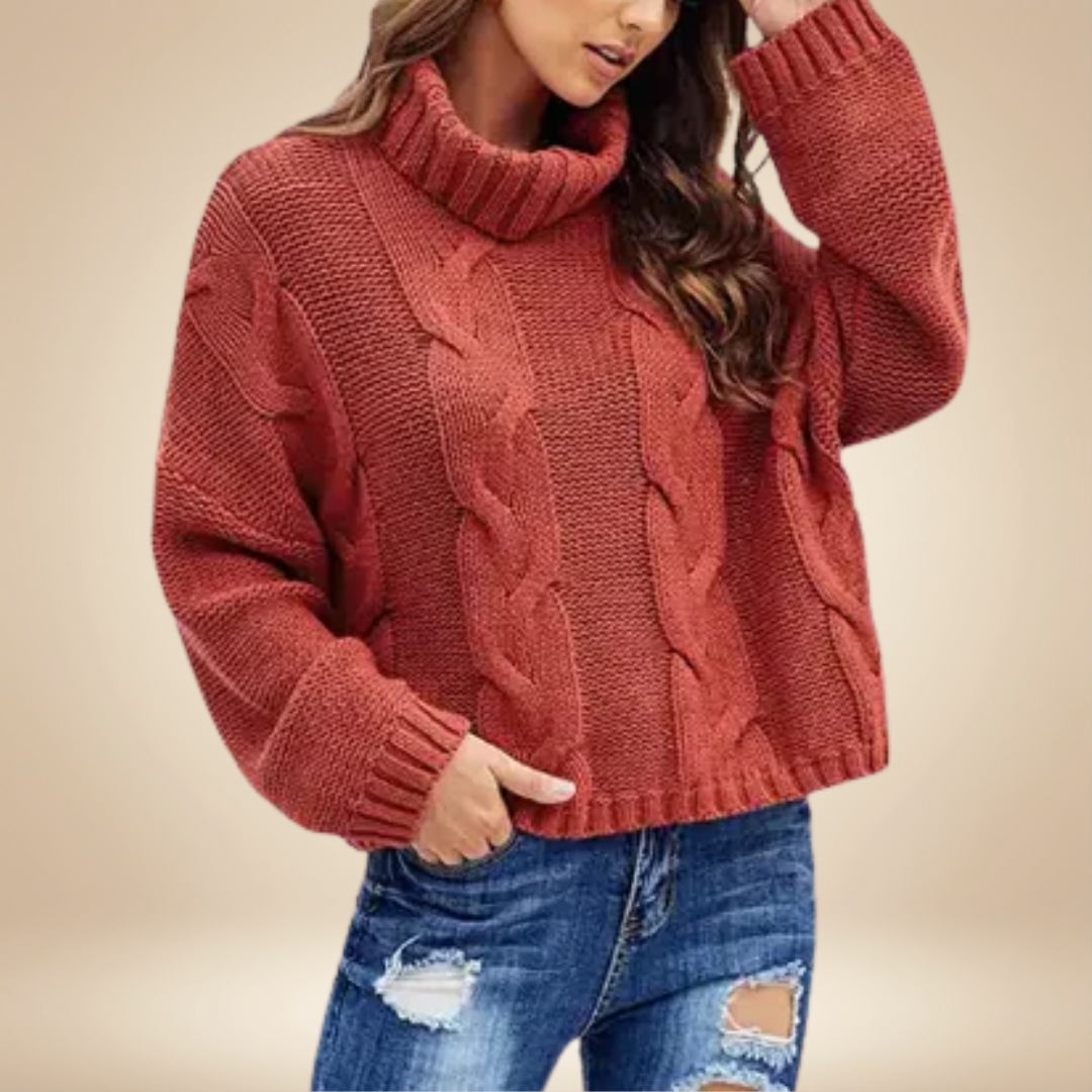 Clemence - Women's Sweater with High Neck Style and Warmth