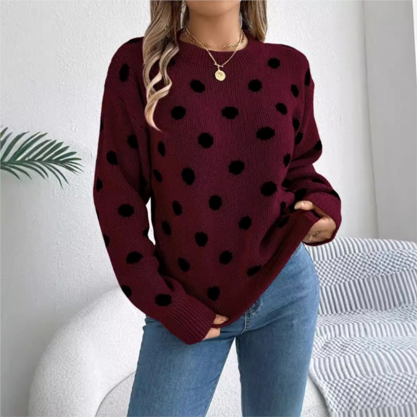 Maud - Elegant and Comfortable Polka Dot Knitted Sweater