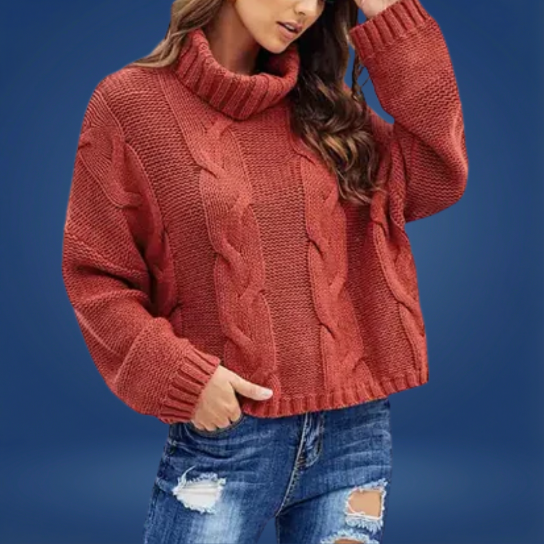 Clemence - Women's Sweater with High Neck Style and Warmth