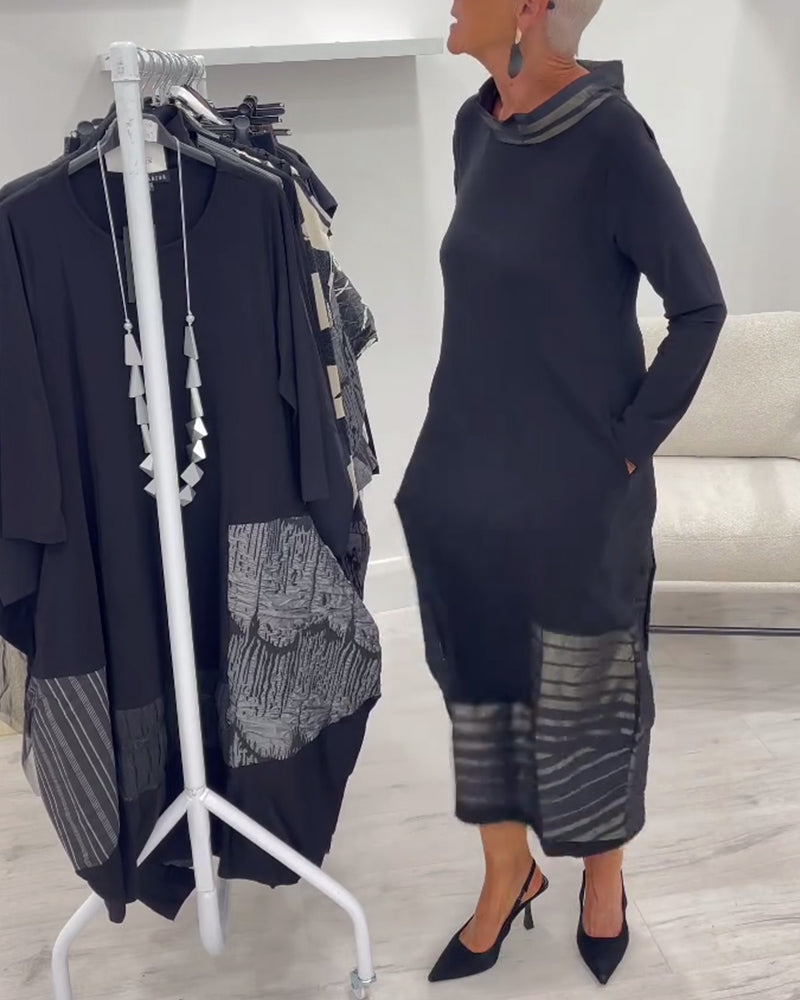 Doralynae - Elegant Dress with Contrasting Panels