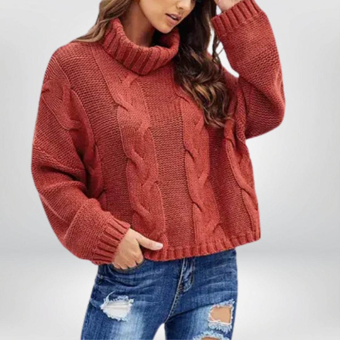 Clemence - Women's Sweater with High Neck Style and Warmth