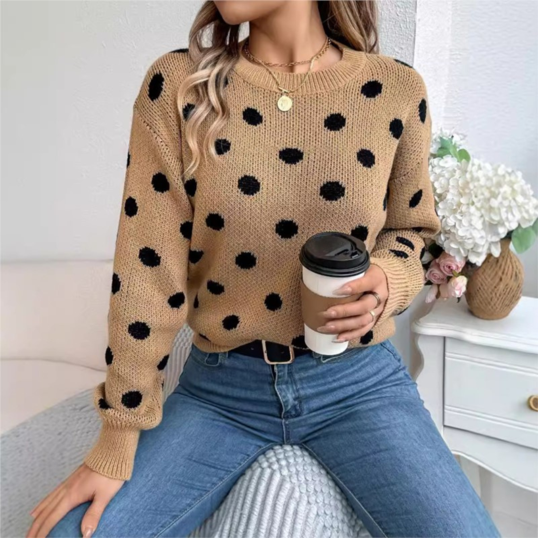 Maud - Elegant and Comfortable Polka Dot Knitted Sweater