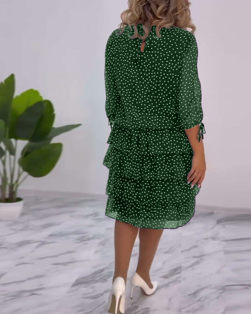 Camille - Festive Layered Polka Dot Dress