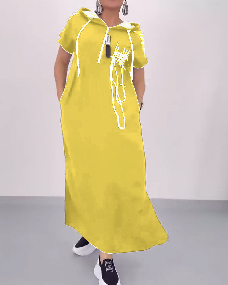 Ilana - Contrasting Maxi Dress with Zipper