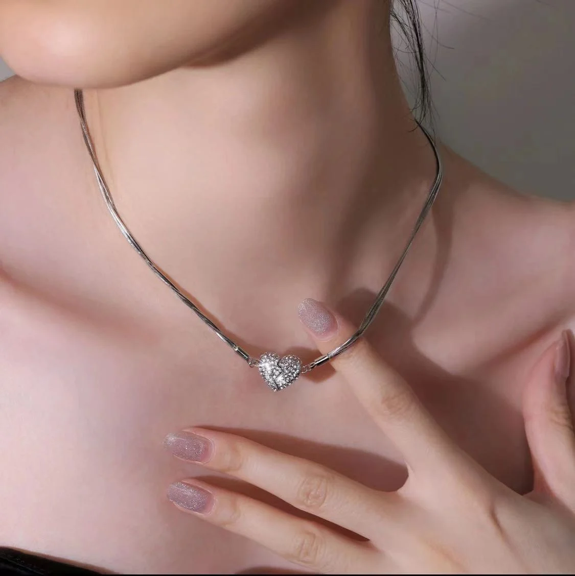 Tavionne - Stainless Steel Magnetic Heart Necklace