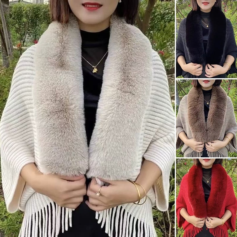 Martine - Elegant rabbit fur shawl for a luxurious winter
