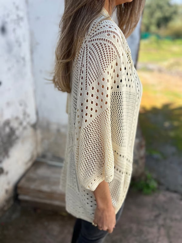 Alithia - Hollow out half-sleeve cardigan