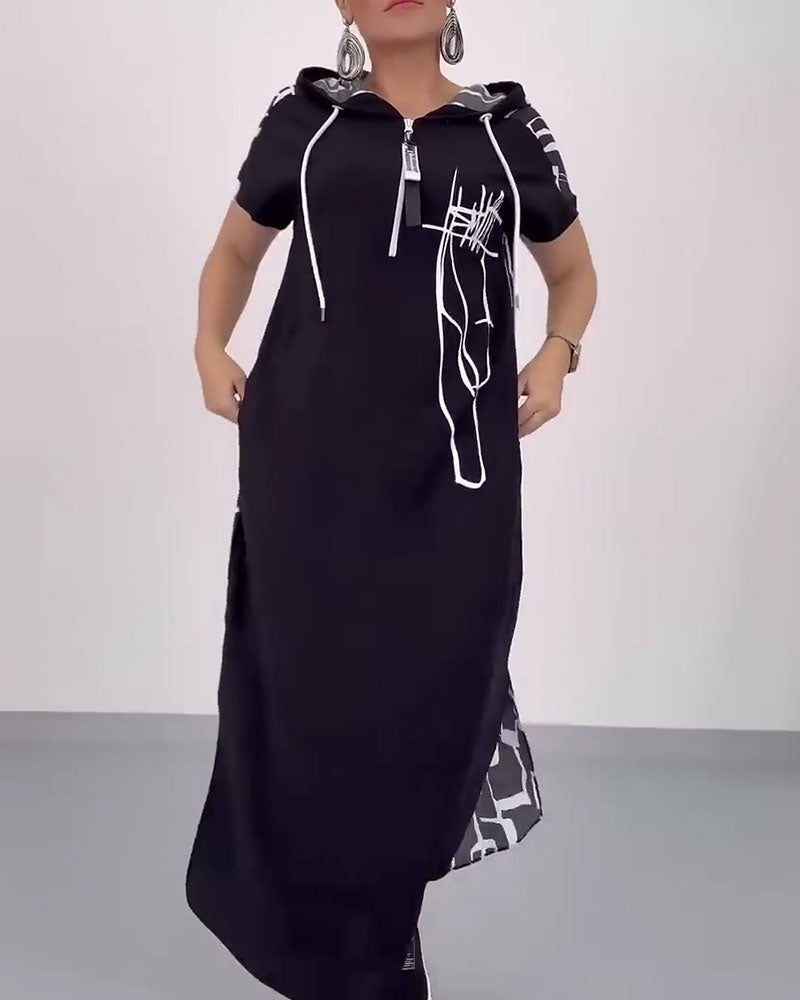 Ilana - Contrasting Maxi Dress with Zipper