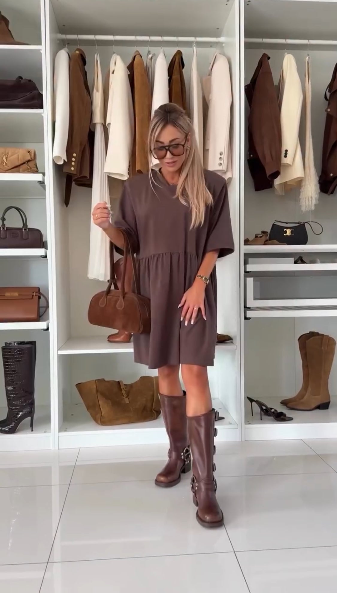 Elandra - Elegant Midi Dress with Half Sleeves