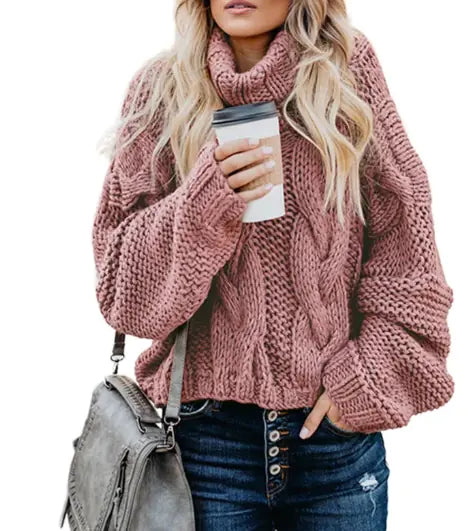 Clemence - Women's Sweater with High Neck Style and Warmth