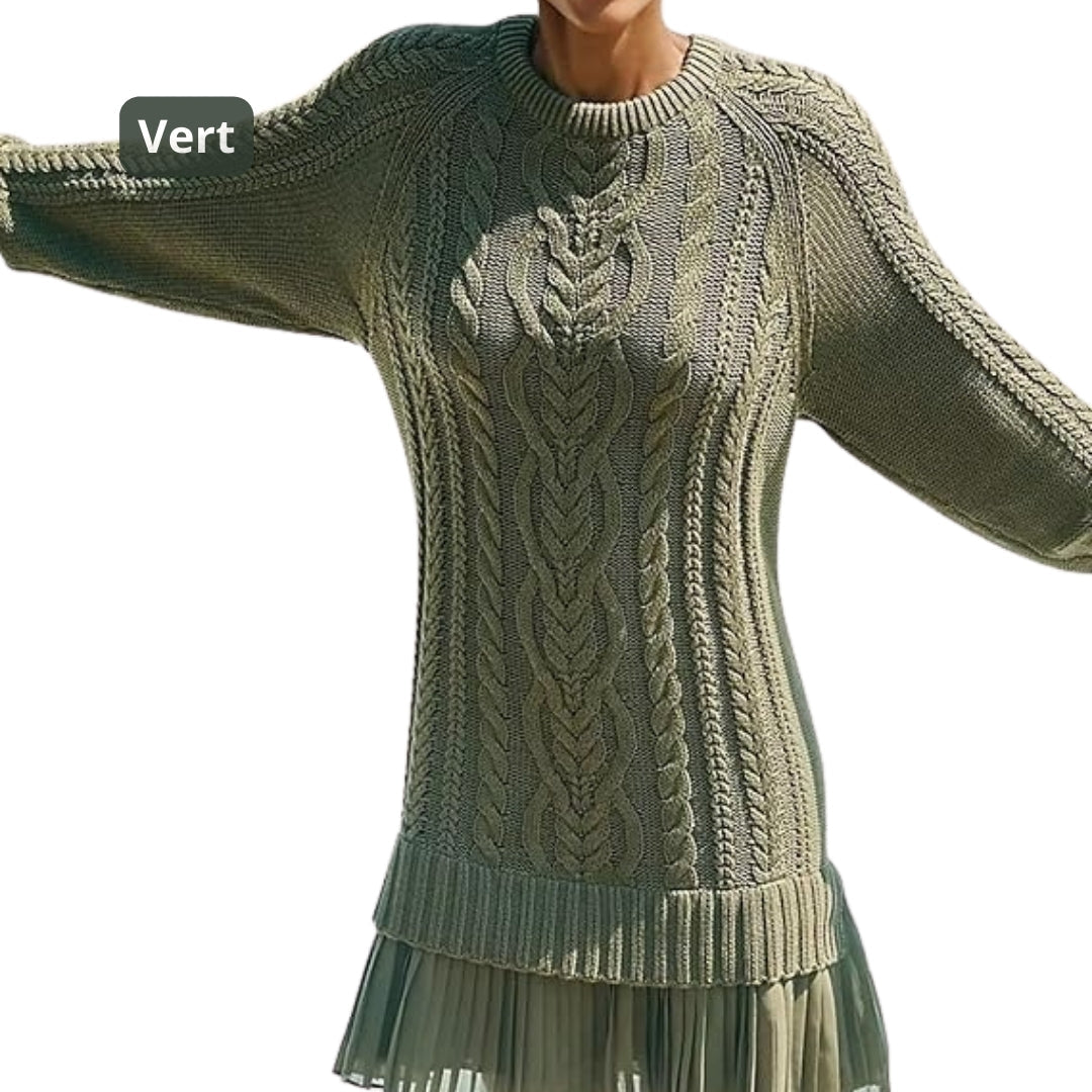 Marivessa - Warm and Elegant Cable Sweater Dress for Winter
