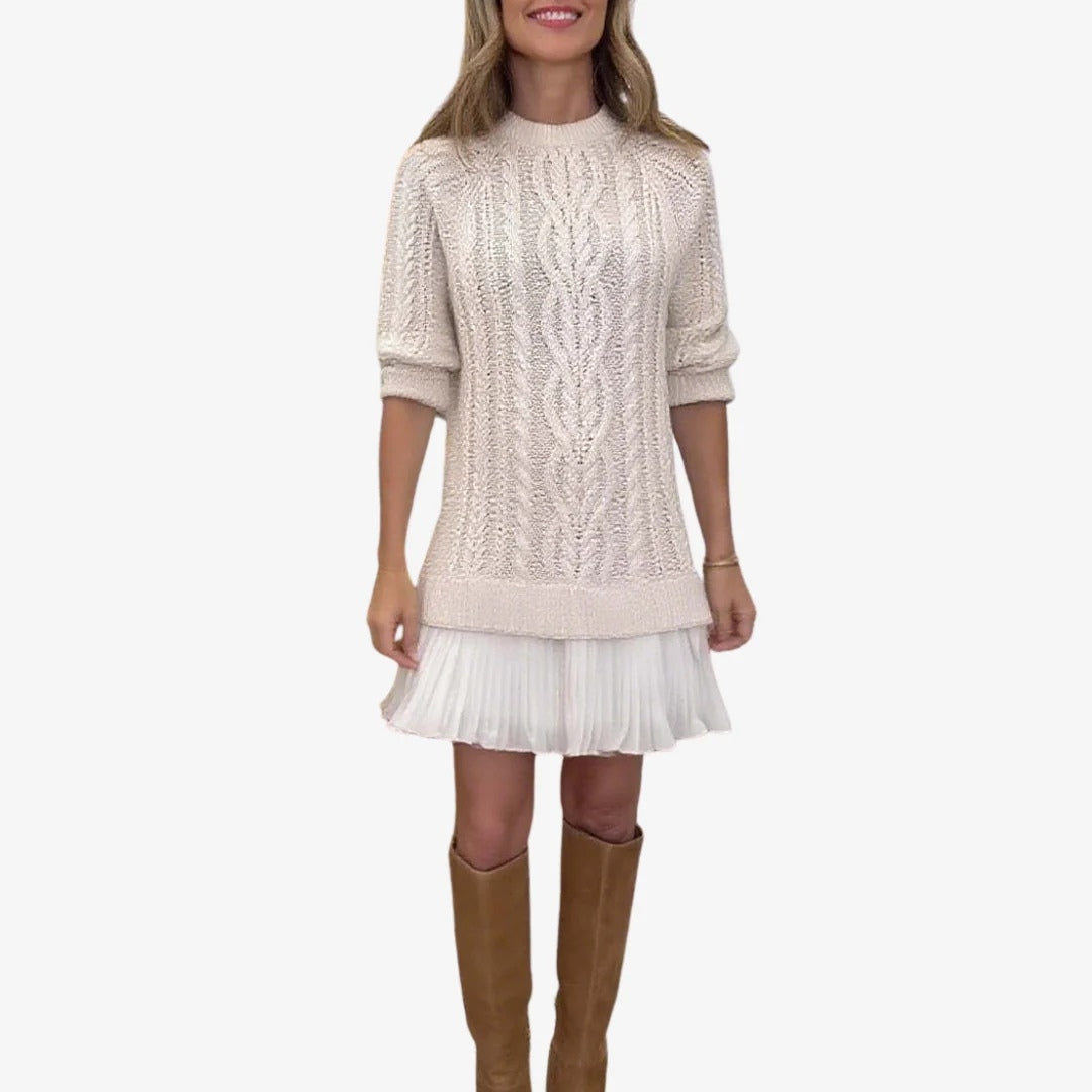 Marivessa - Warm and Elegant Cable Sweater Dress for Winter