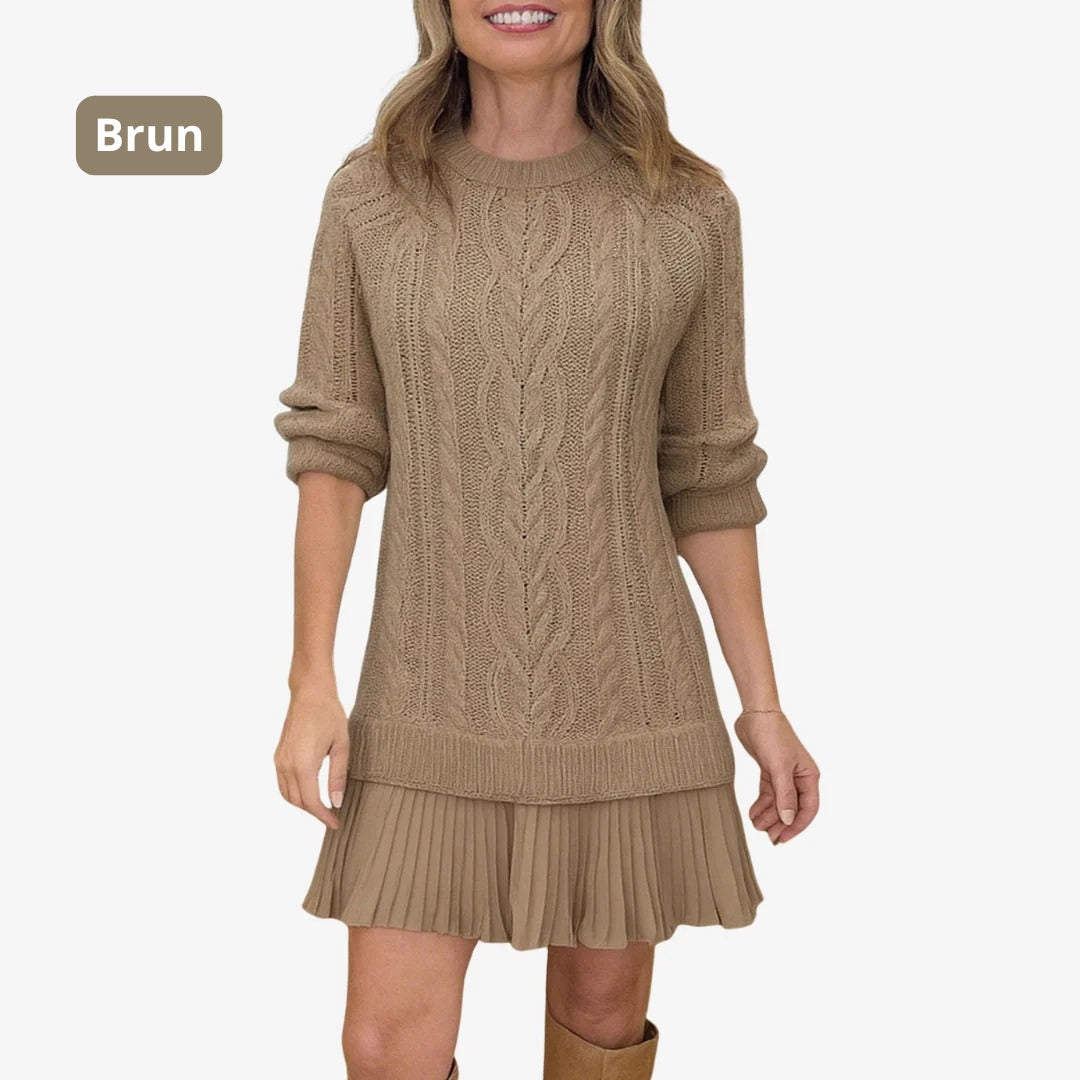 Marivessa - Warm and Elegant Cable Sweater Dress for Winter