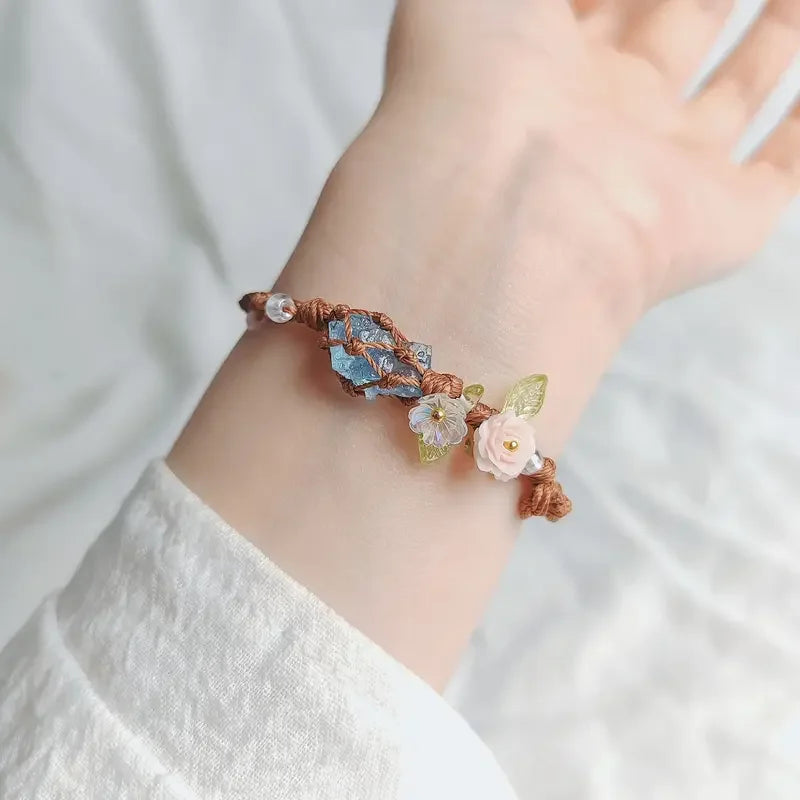 Elyssavine - Bohemian Flower &amp; Crystal Bracelet