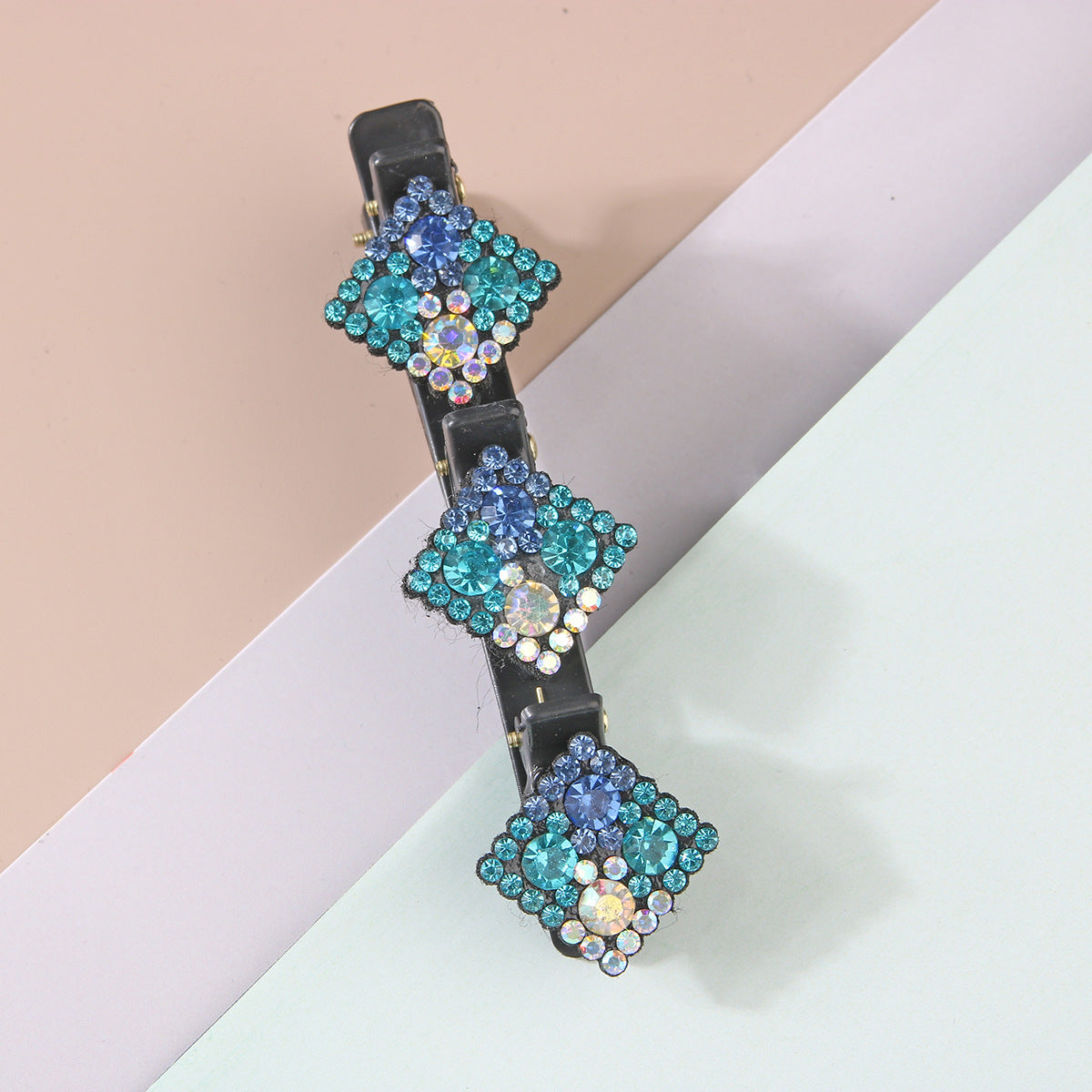 Kalinorae - Square Crystal Hairpins - Set of 4