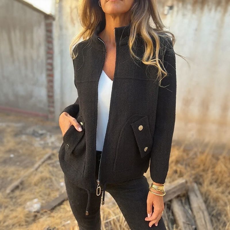 Alveria - Women's winter jacket with high collar and stylish pockets