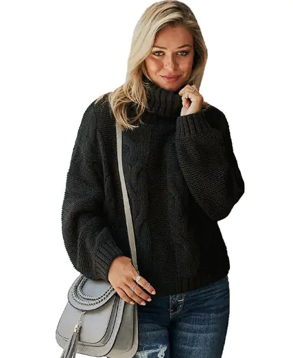 Clemence - Women's Sweater with High Neck Style and Warmth
