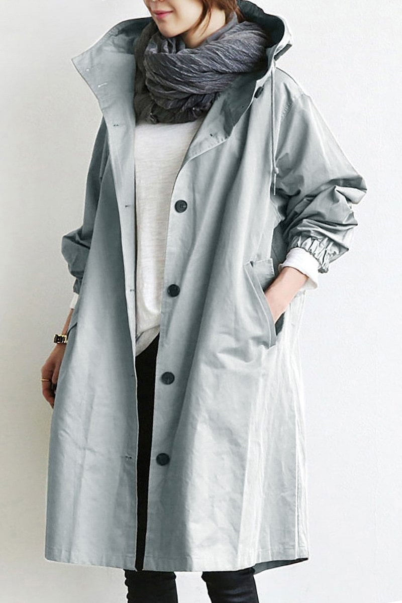 Henriette - Elegant women's long cardigan with collar and pockets