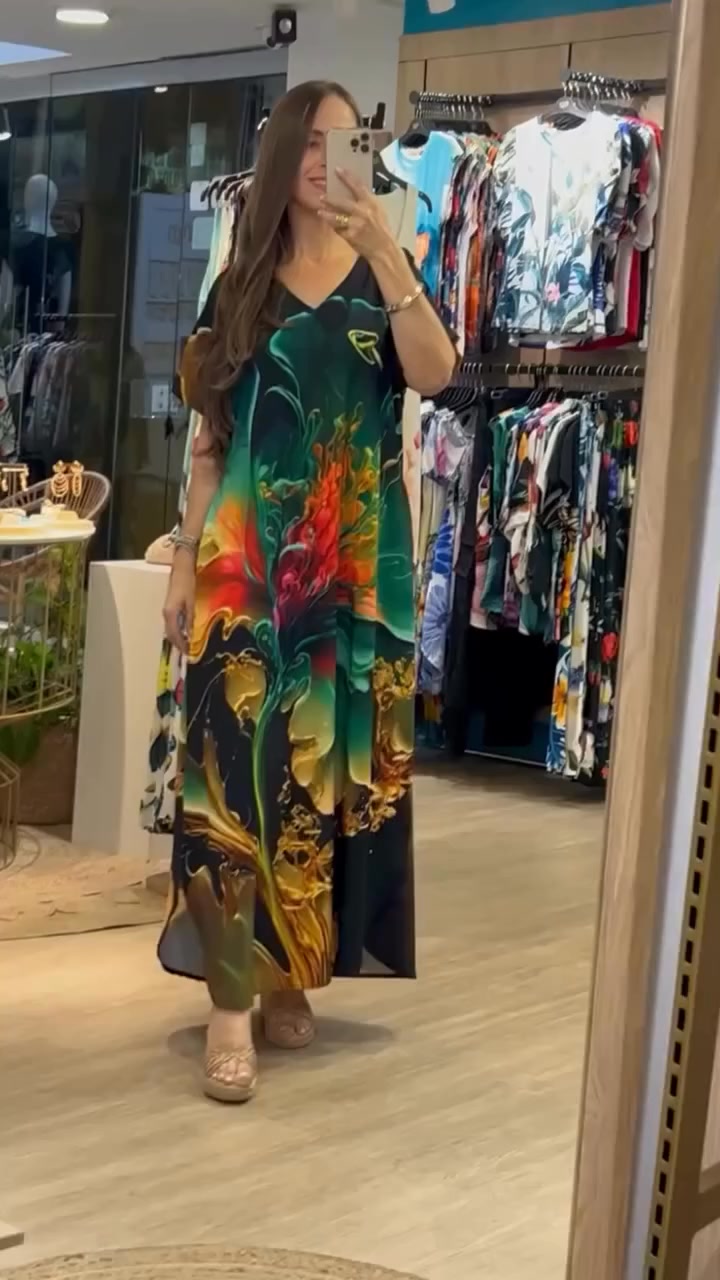 Tirena - Short Sleeve Printed Casual Dress