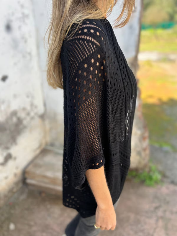 Alithia - Hollow out half-sleeve cardigan