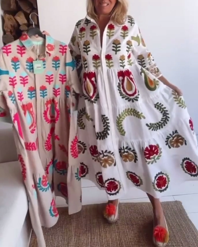 Gracina - Graphic Floral Print Dress