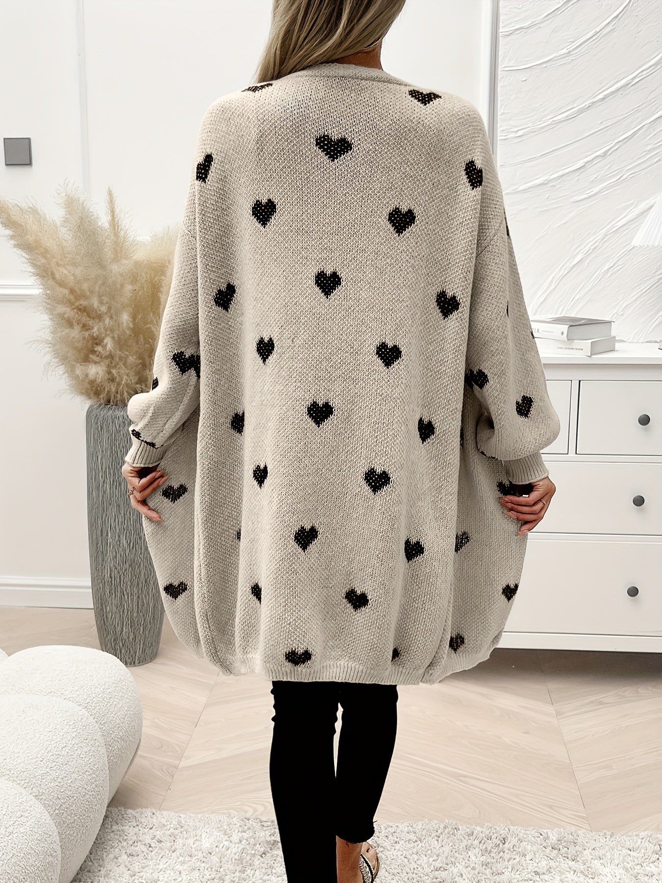 Rochelle - Heart Pattern Knit Cardigan