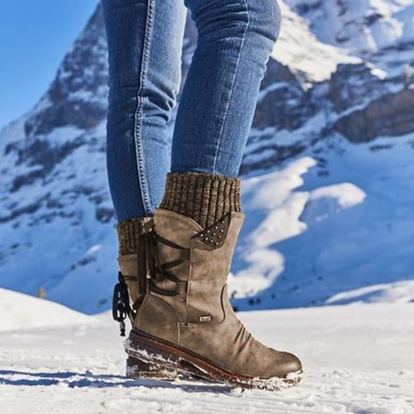 Ovelina - Women's Warm Lace-Up Ankle Boots for Winter