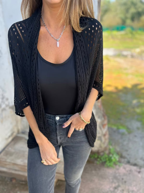 Alithia - Hollow out half-sleeve cardigan