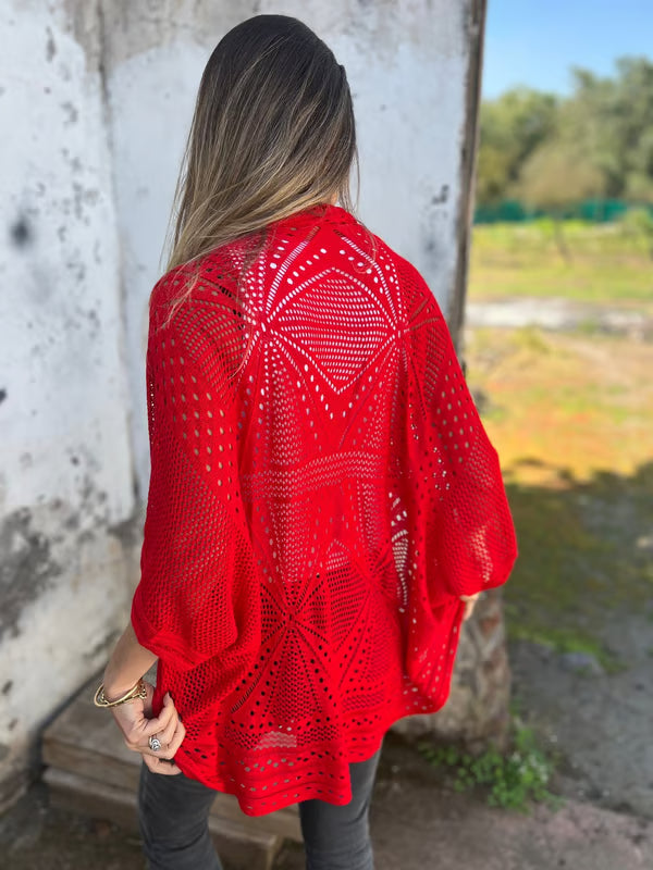 Alithia - Hollow out half-sleeve cardigan