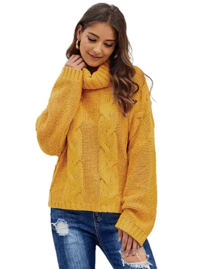 Clemence - Women's Sweater with High Neck Style and Warmth