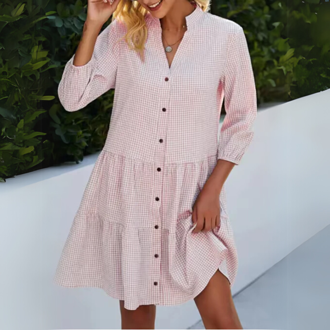 Isalina - Lightweight and flattering checked summer dress