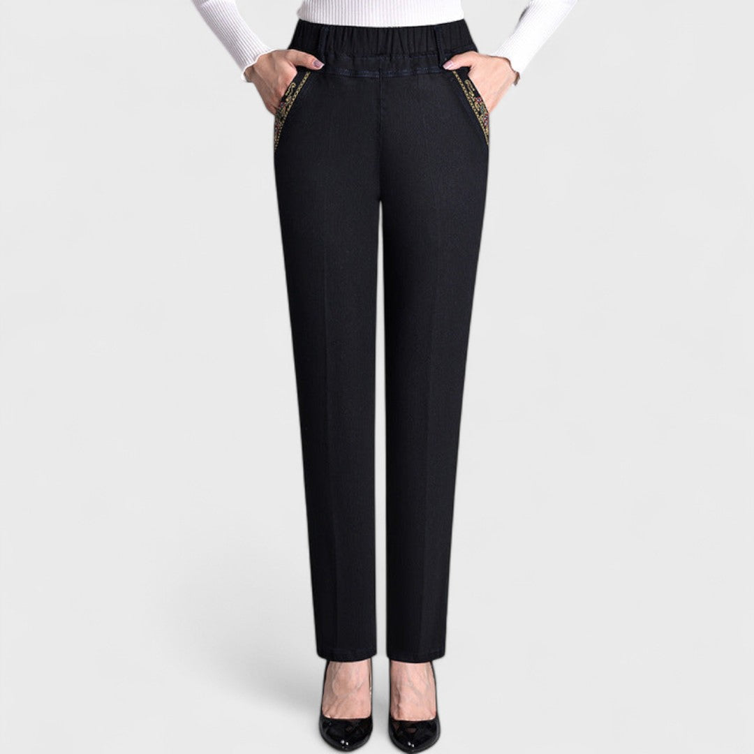 Griselia™ - Women's jeans with elastic waist and side pockets