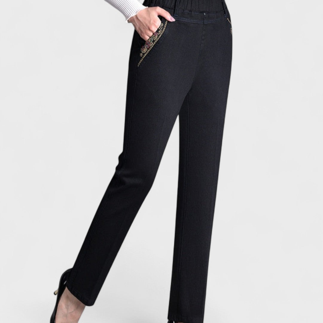 Griselia™ - Women's jeans with elastic waist and side pockets