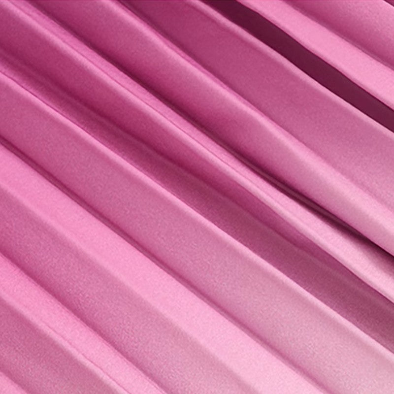 Orlena - Pleated Backless Dress with Gradient Trim