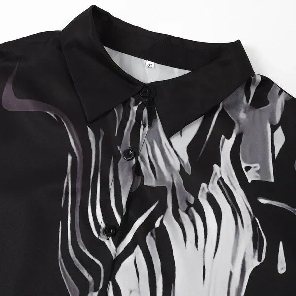 Clarice - Women's 2-Piece Flowy Shirt Dress