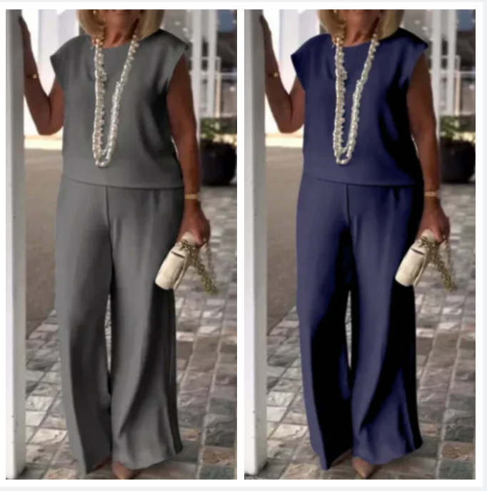 Anissa - Women's Sleeveless Top and Round Neck Pants