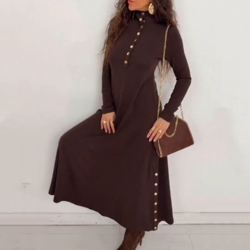 Noralissae - Chic Button-Down Maxi Dress