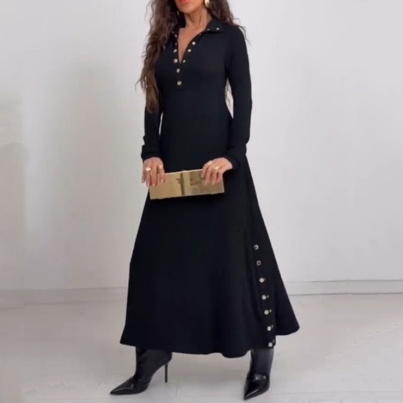 Noralissae - Chic Button-Down Maxi Dress